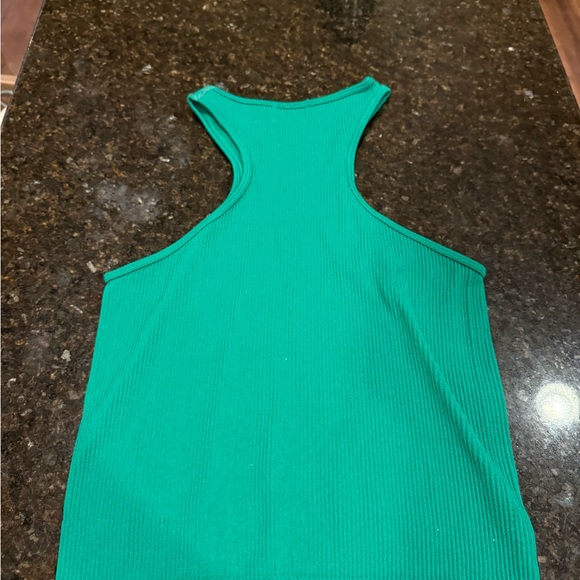Green Ribbed Tank Top - Picture 3 of 3